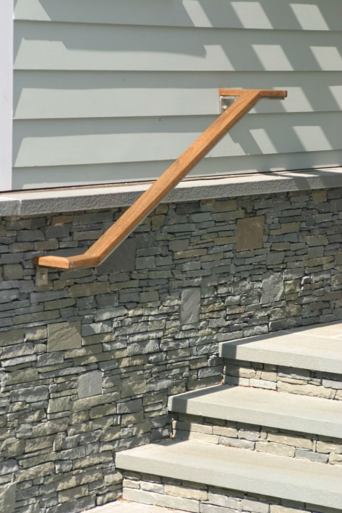 Banister with wooden cap